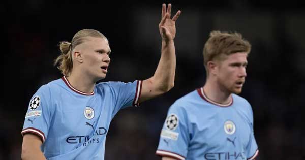 line-up of Manchester City for the match against Brentford